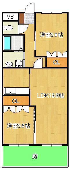 VERS LAVENIR(2LDK/1階)の間取り写真