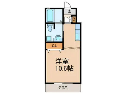 スターヴァレイ サンク(ワンルーム/1階)の間取り写真