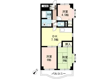 グランデエクセラン(3DK/5階)の間取り写真