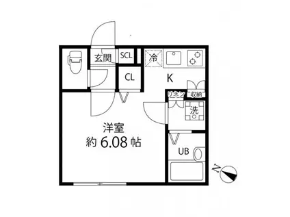 BRANCHE大森山王(ワンルーム/3階)の間取り写真