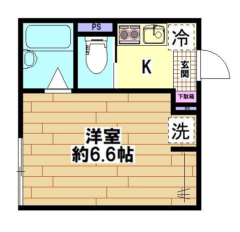 メゾン・トータス川口(1K/1階)の間取り写真