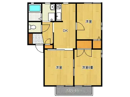 パルクメゾンA(3DK/2階)の間取り写真