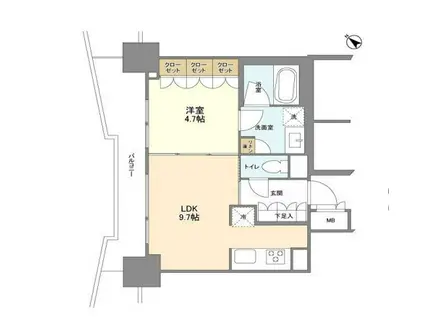 LASANTE五反田 ラサンテ五反田(1LDK/7階)の間取り写真