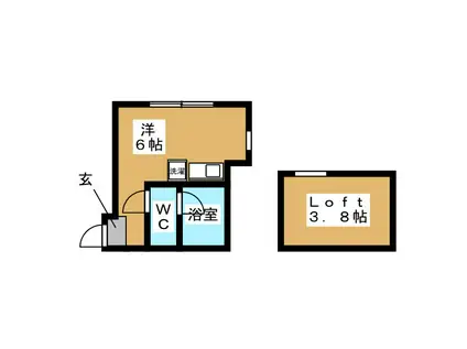 ユナイト追浜 アクロポリス(ワンルーム/1階)の間取り写真