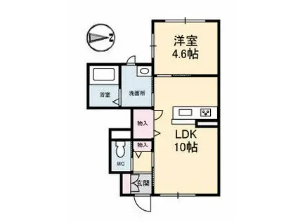 フォレスト吾妻(1LDK/1階)の間取り写真