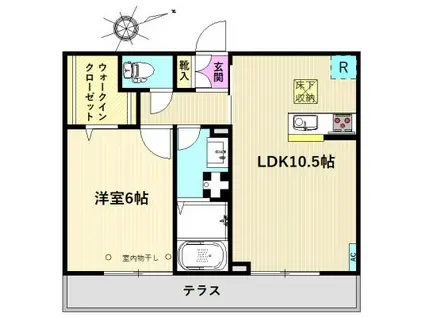クローネ(1LDK/1階)の間取り写真