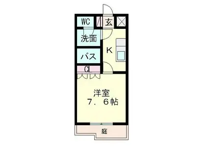 シャトーグリーン2(1K/2階)の間取り写真