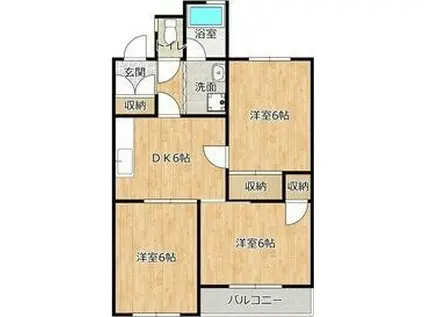 リバーサイドいりの(3DK/4階)の間取り写真