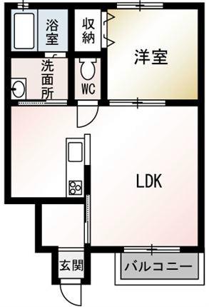 ラ ヴィーテ(1LDK/1階)の間取り写真