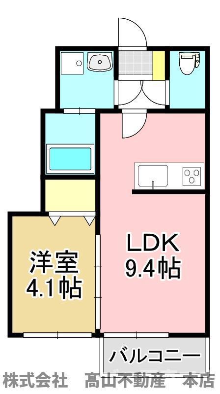 シャルム岡垣V(1LDK/1階)の間取り写真