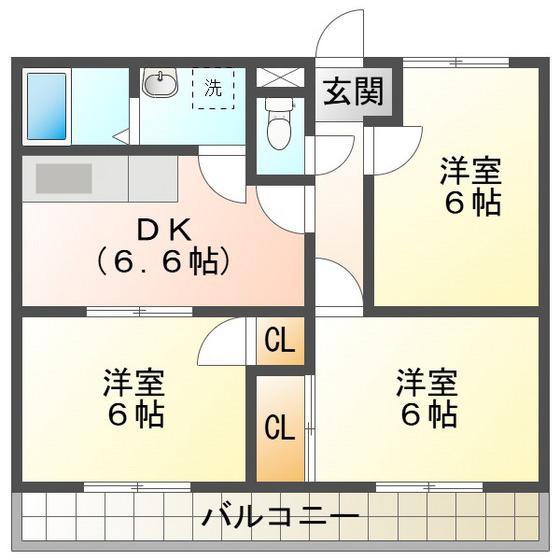 プロスペール(3DK/3階)の間取り写真