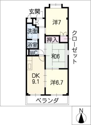 ヴィアーレ緑ヶ丘(3LDK/3階)の間取り写真