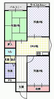 第3八幸マンション(3DK/4階)の間取り写真