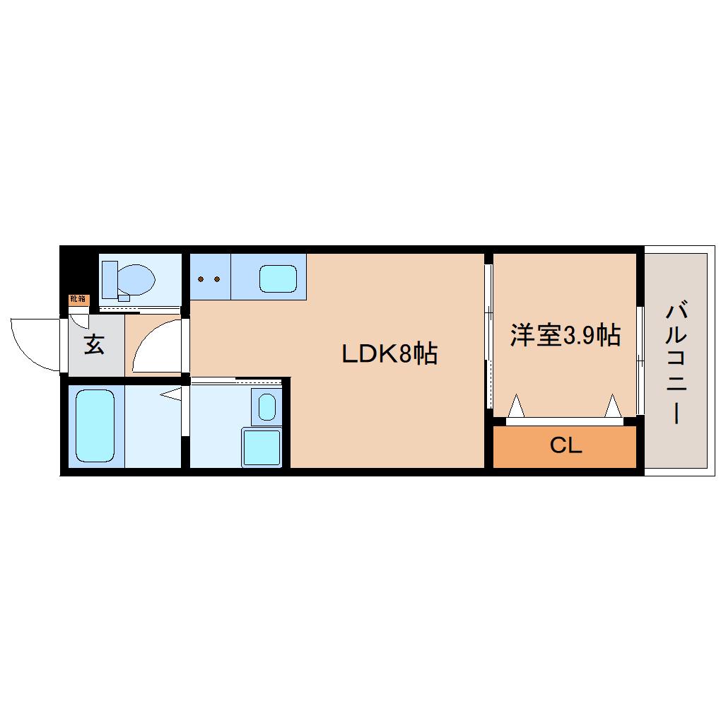 ジェントリー王寺(1LDK/1階)の間取り写真