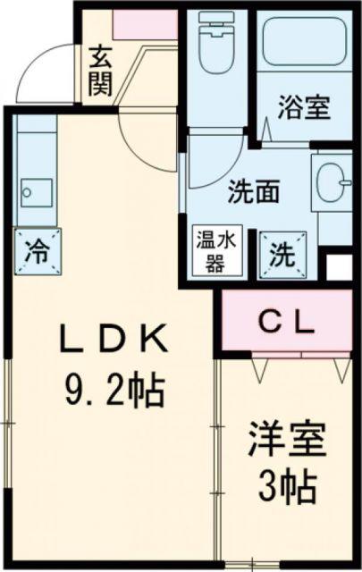 D-ROOM元中野(1LDK/1階)の間取り写真