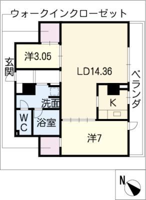 RIVO IRINAKA(2LDK/3階)の間取り写真