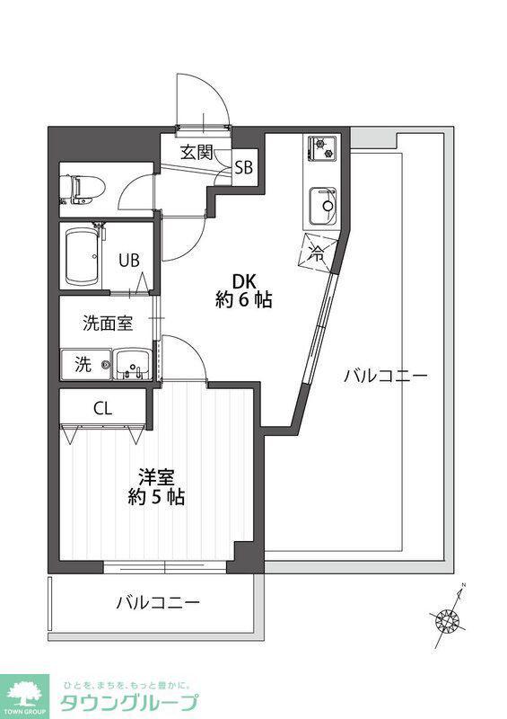 フロンティア洗足池(1DK/3階)の間取り写真