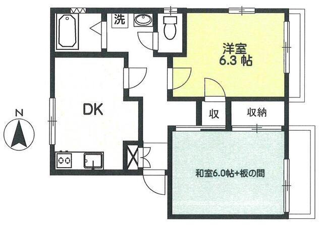 メゾンドセラヴィ(2DK/2階)の間取り写真