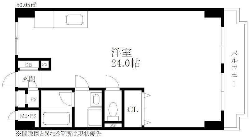 シャンボール赤坂(ワンルーム/10階)の間取り写真