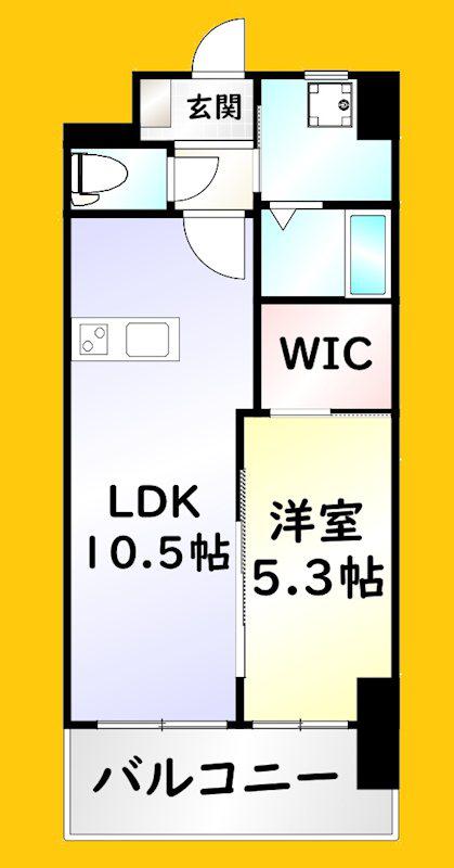 グレース上富野(1LDK/4階)の間取り写真