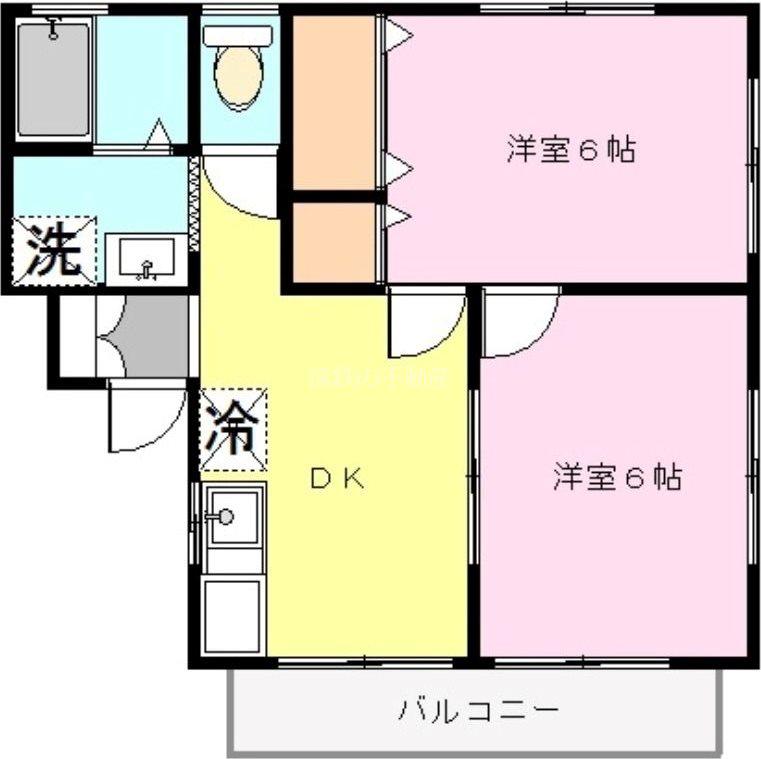 SELVA(2DK/2階)の間取り写真