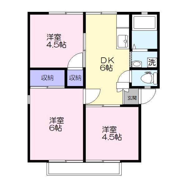708東(3DK/2階)の間取り写真