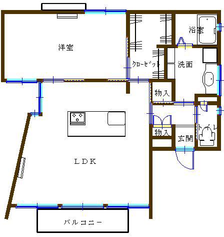 AILE(1LDK/2階)の間取り写真