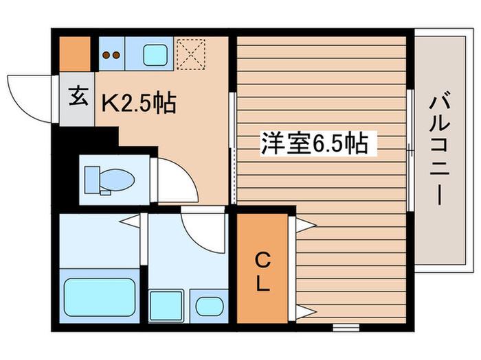 MAHARO宮町(1K/1階)の間取り写真