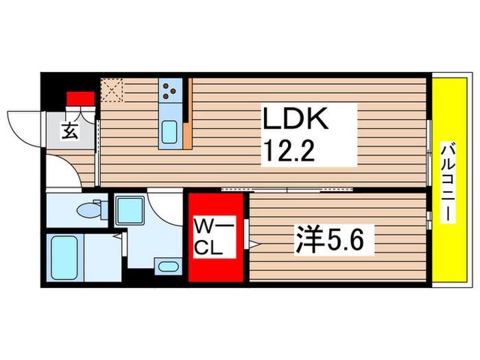 リブリ・アレイ浜野(1LDK/1階)の間取り写真