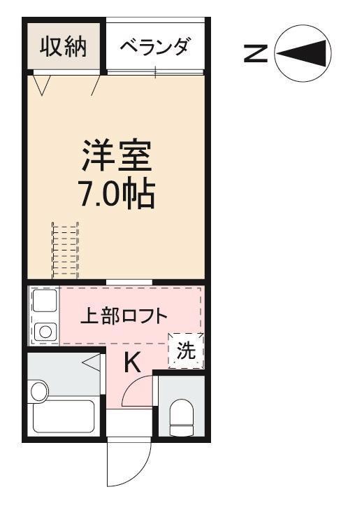 HP中央町(1K/2階)の間取り写真