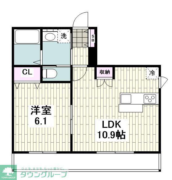 メルヴェーユ鵠沼(1LDK/1階)の間取り写真