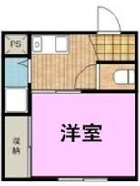 清水町一番館(1K/2階)の間取り写真
