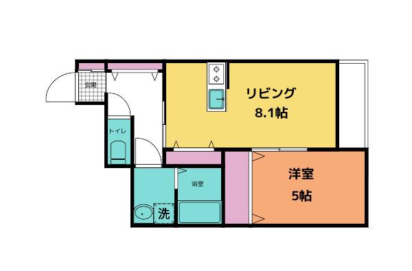 グリーンヒル大和(1LDK/1階)の間取り写真