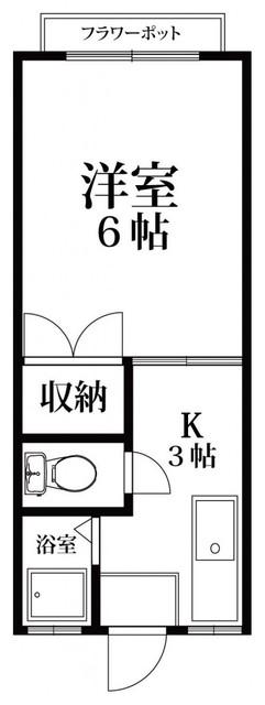 水谷コーポ(1K/2階)の間取り写真
