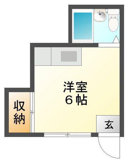 旭コーポ(ワンルーム/2階)の間取り写真