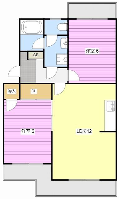 サンブライトン(3DK/1階)の間取り写真