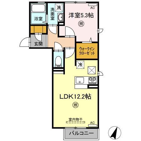 ベルビューコバヤシII(1LDK/1階)の間取り写真