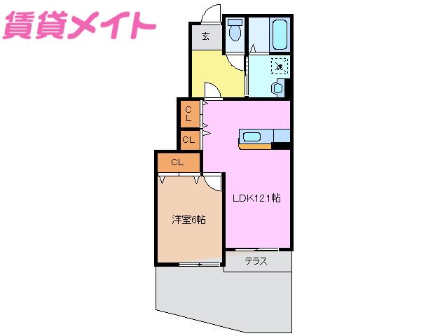 ヒューゲルプラースII(1LDK/1階)の間取り写真