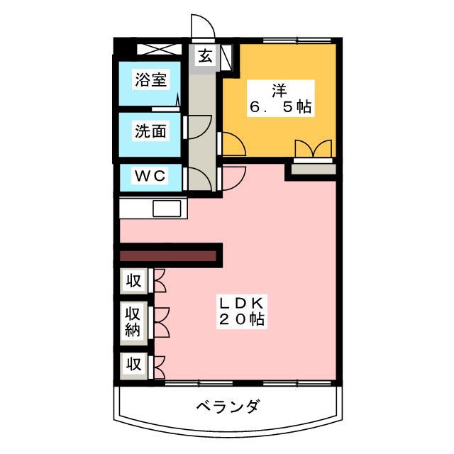 クレール浜松I(1LDK/5階)の間取り写真