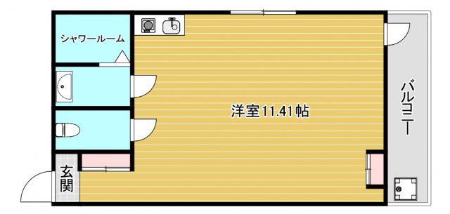 リエゾンコート弁天町(ワンルーム/3階)の間取り写真