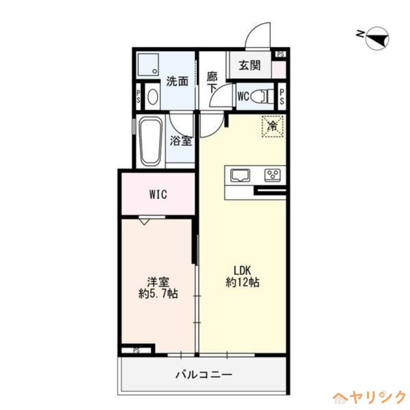 SIEBEN YOTSUYA(1LDK/2階)の間取り写真