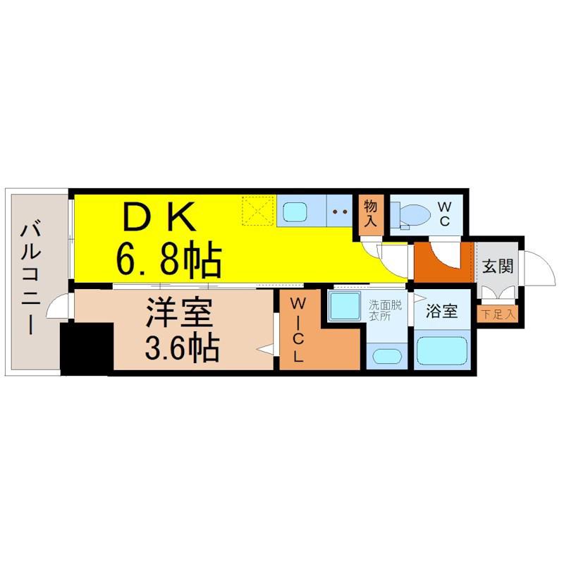 エステムコート名古屋上前津(1DK/5階)の間取り写真
