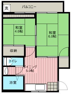 エルハイツ(2DK/2階)の間取り写真