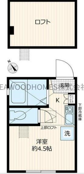 ヒルズ片吹(ワンルーム/1階)の間取り写真
