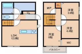 CASAサウス(3SLDK/1階)の間取り写真