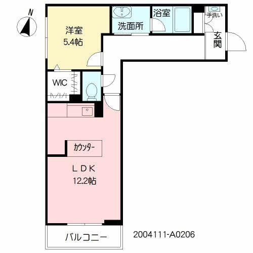 フルール・ド・ヒサノ(1LDK/2階)の間取り写真