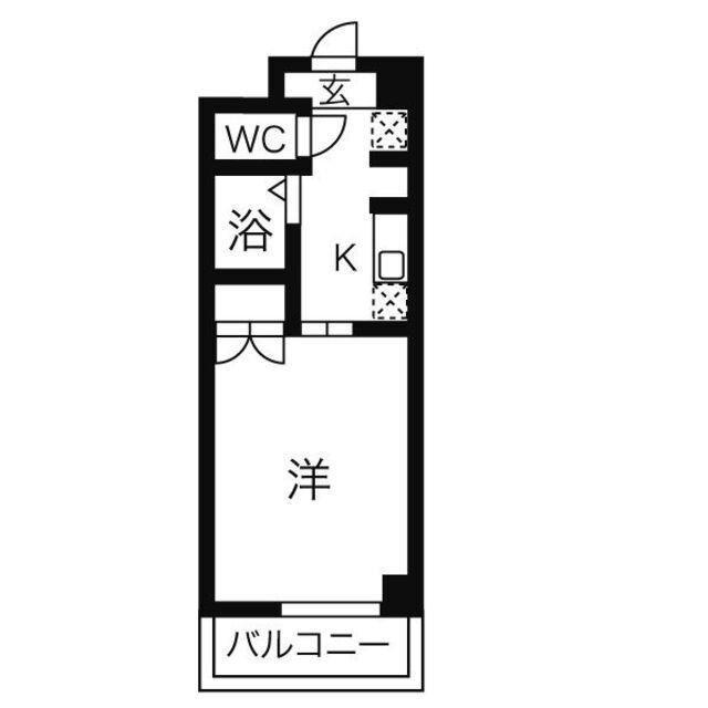 エトワール烏森(1K/1階)の間取り写真