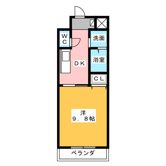セントリバーヒルズ白子(1K/3階)の間取り写真