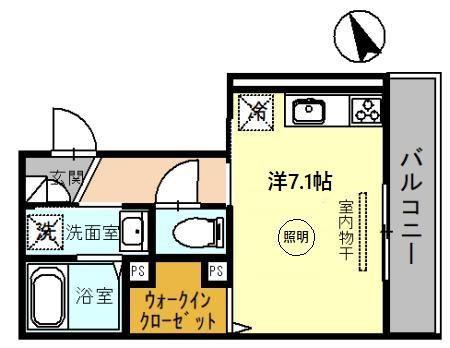 ウィステリア新宿(ワンルーム/3階)の間取り写真