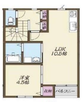 Kパラッツオ加古川(1LDK/2階)の間取り写真